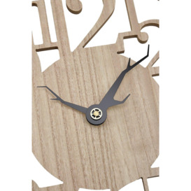 Modern Oversized Number Wooden Wall Clock - thumbnail 3