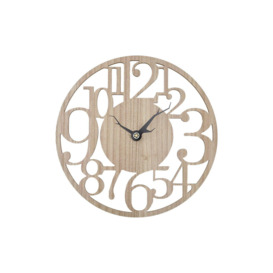 Modern Oversized Number Wooden Wall Clock - thumbnail 1