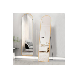 Modern Arched Metal Floor Mirror - thumbnail 1