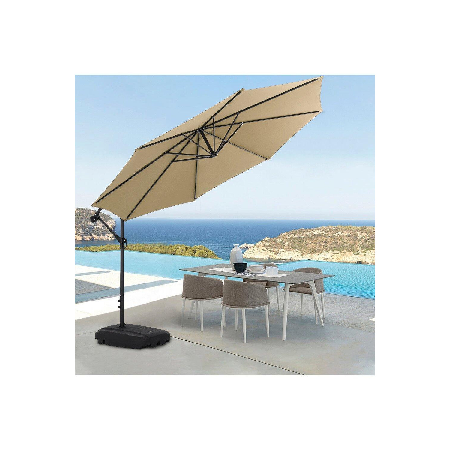 Outdoor Large 3M Cantilever Parasol with Fillable Base - image 1