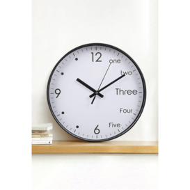 12-Inch Black Wall Clock with English and Arabic Numerals