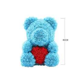 Artificial Rose Heart Teddy Bear with Gift Box - thumbnail 2