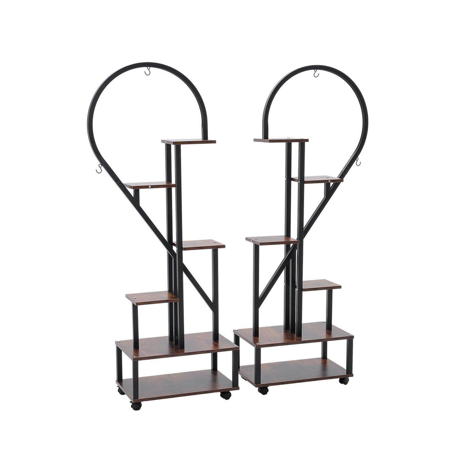 2 Pcs Half-Heart-Shaped Tiered Plant Stand - image 1