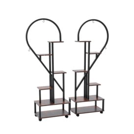 2 Pcs Half-Heart-Shaped Tiered Plant Stand - thumbnail 1