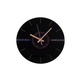 30cm Dia Round Vinyl Record Style Wall Clock with Gold Needle