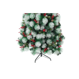 Artificial Green Flocked Full Christmas Tree with Stand 1.8m - thumbnail 3