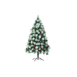 Artificial Green Flocked Full Christmas Tree with Stand 1.8m - thumbnail 1