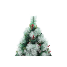 Artificial Green Flocked Full Christmas Tree with Stand 1.8m - thumbnail 2