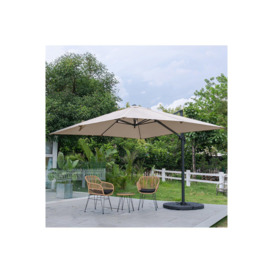 Large Square Canopy Rotating Outdoor Cantilever Parasol with Fillable Base - thumbnail 2
