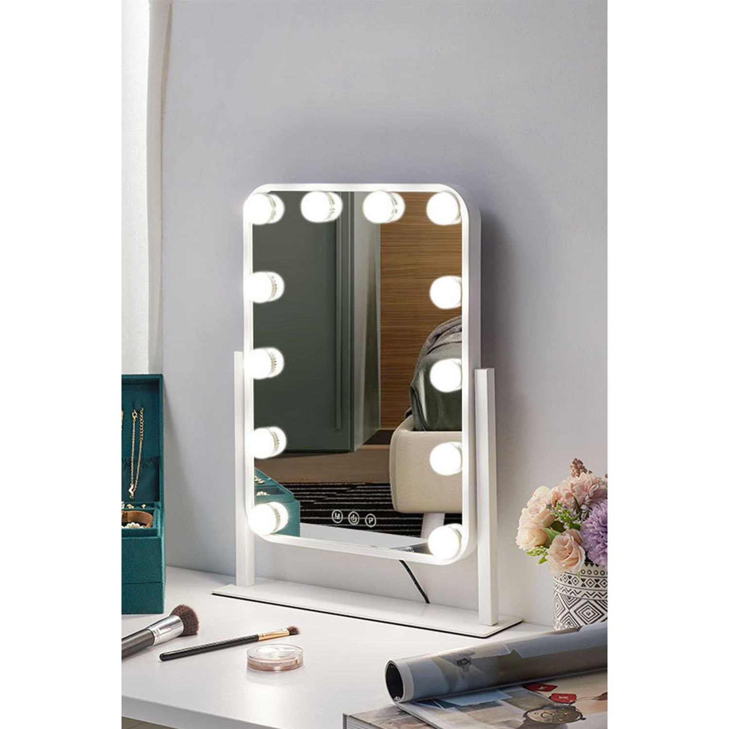Adjustable Angle  Hollywood LED Makeup Mirror With 3 Color Light - image 1
