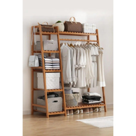 Multi-Functional Bamboo Garment Clothes Rack