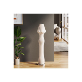 Modern White LED Novelty Floor Lamp Chrome Base - thumbnail 3