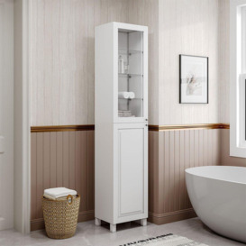 White 2-Door Tall Bathroom Cabinet - thumbnail 3