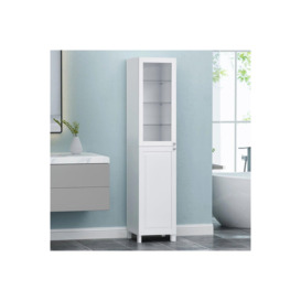 White 2-Door Tall Bathroom Cabinet