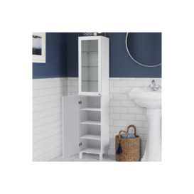 White 2-Door Tall Bathroom Cabinet - thumbnail 2