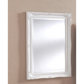 French Style Carved Mirror White 90x65cm - thumbnail 2