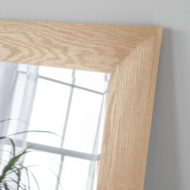 Oak Effect Framed wall mirror 132x48cm - thumbnail 3