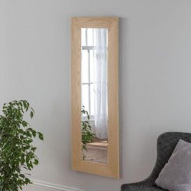 Oak Effect Framed wall mirror 132x48cm