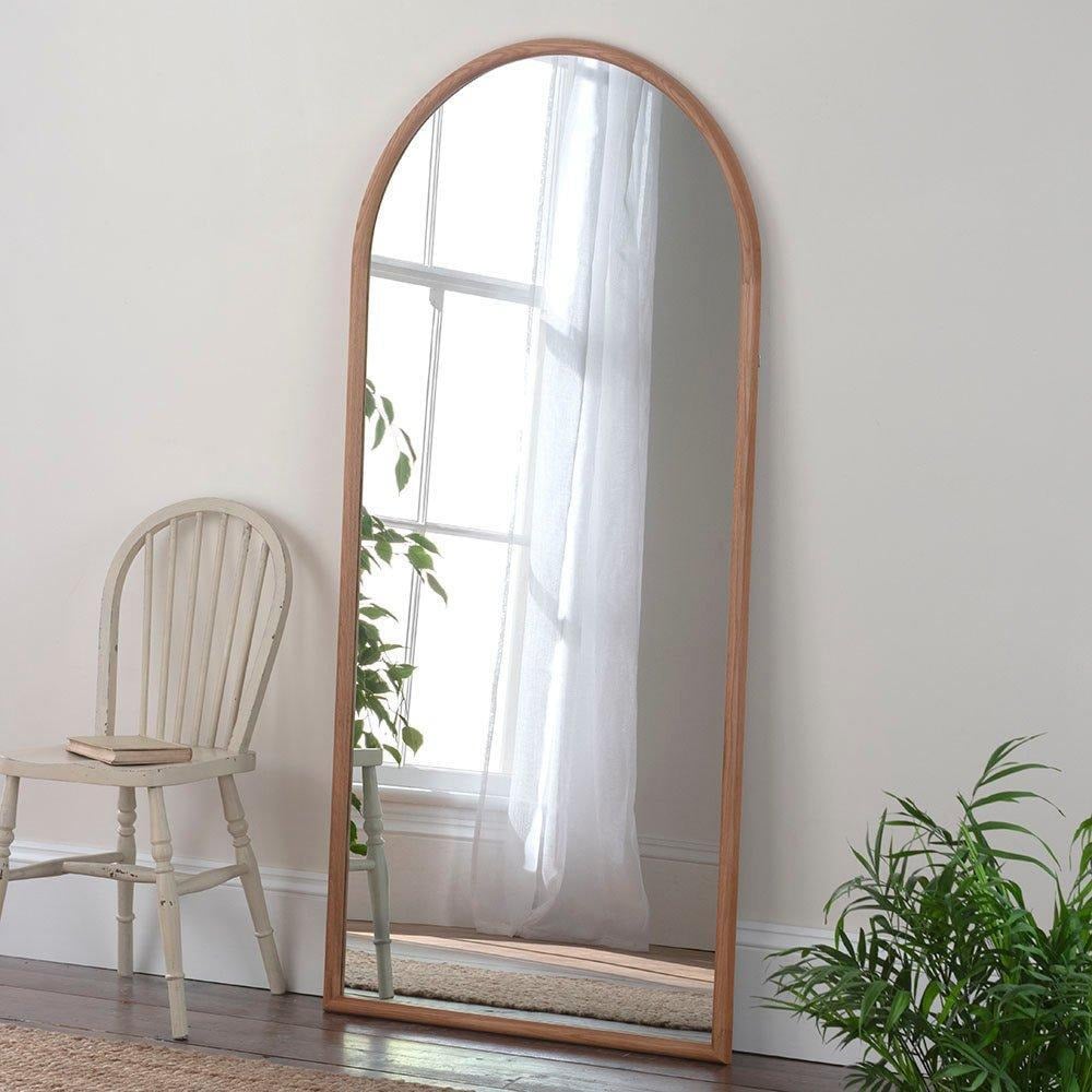 Oak Full Length Arched Wall Mirror 180x80cm - image 1