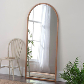 Oak Full Length Arched Wall Mirror 180x80cm - thumbnail 1