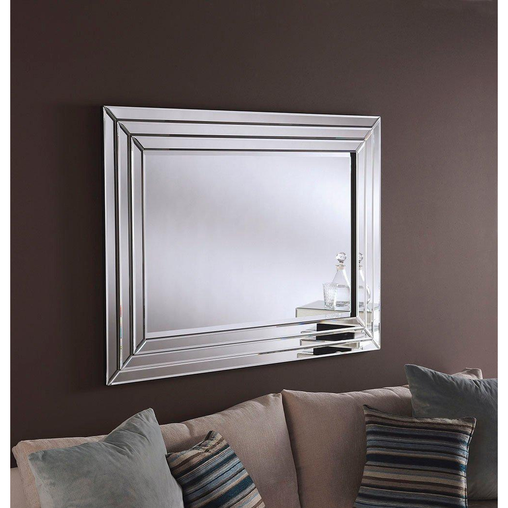 Triple Stepped Bevelled Wall Mirror 119x89cm - image 1