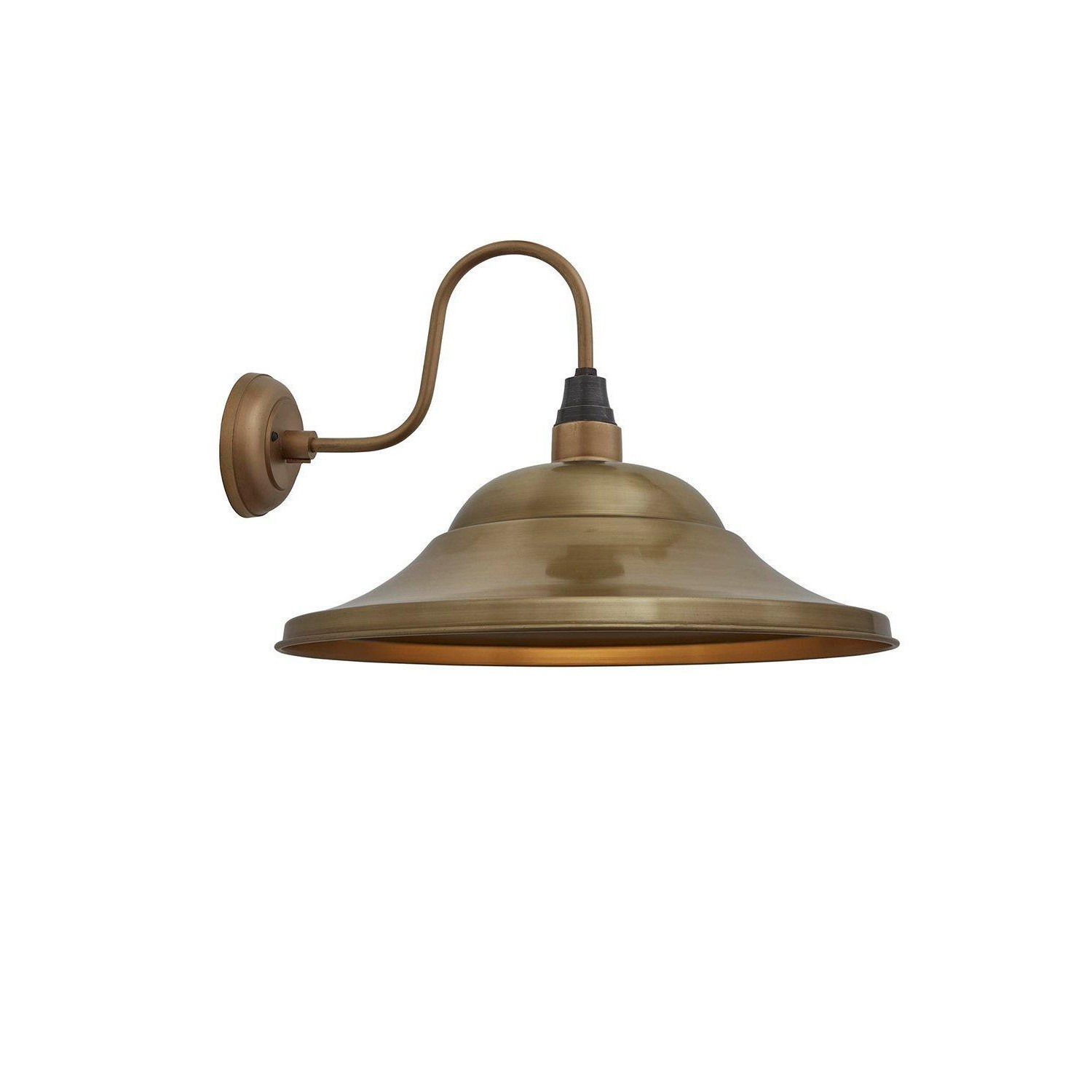 Swan Neck Giant Hat Wall Light, 21 Inch, Brass - image 1