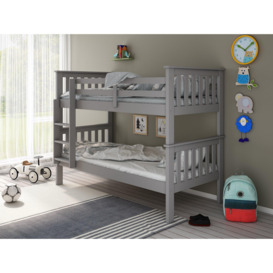 Carra Wooden Single Bunk Bed With Spring Mattresses