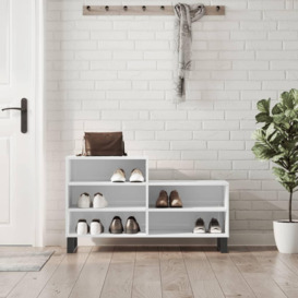 Shoe Cabinet High Gloss White 102x36x60 cm Engineered Wood - thumbnail 1