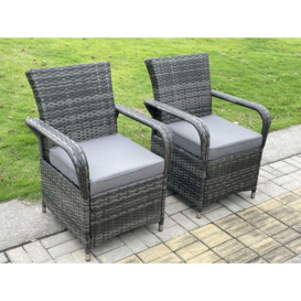 Rattan Garden Furniture  Chairs Wicker Patio Outdoor 2 Chairs - thumbnail 1