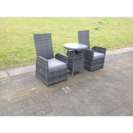 Outdoor Wicker Rattan Garden Furniture Reclining Chair And Table Dining Sets 2 Seater Bistro Round Table - thumbnail 1