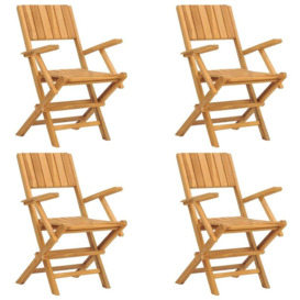 Folding Garden Chairs 4 pcs 55x61x90 cm Solid Wood Teak - thumbnail 3