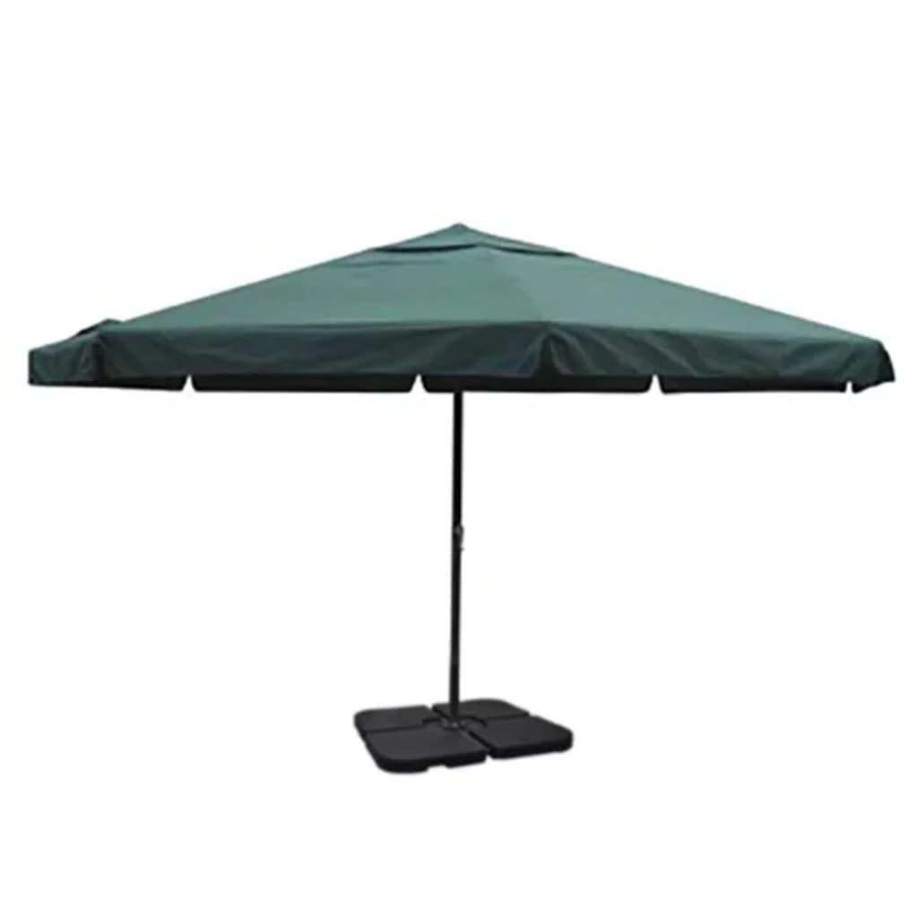 Aluminium Umbrella with Portable Base Green - image 1