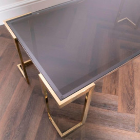 Domus Gold Coffee Table with Smoked Glass - thumbnail 3