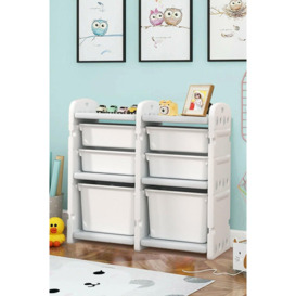 Kids Storage Cabinet for Toys Clothes Books, Plastic Organizer - thumbnail 1