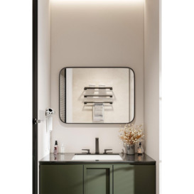 80*3.5*60cm Aluminum Frame Bathroom Vanity Wall Mirror with Rounded Corner