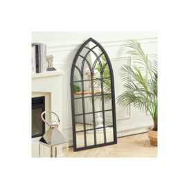 Black Cathedral Window Wall Mirror