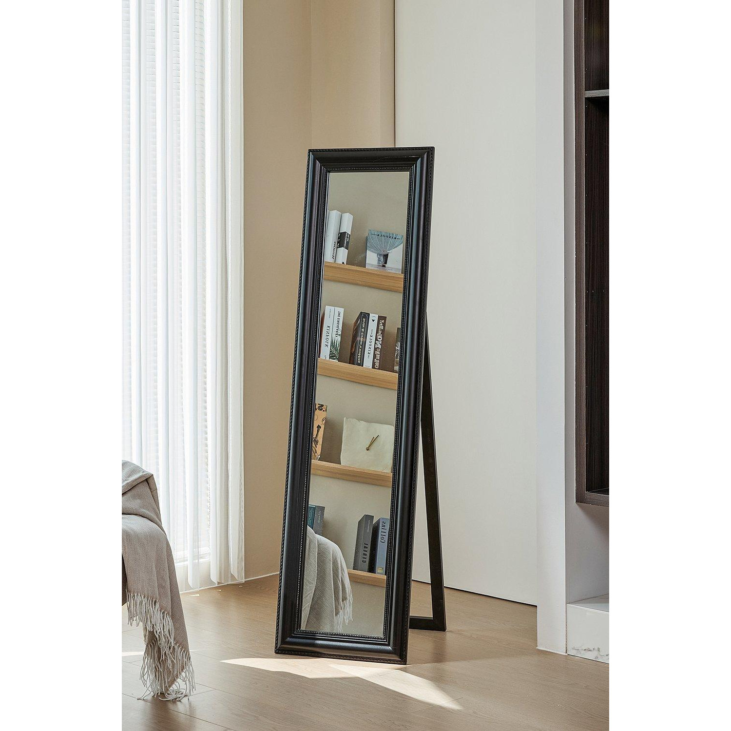 40*42*150cm Modern Black Full-Length Floor Mirror - image 1