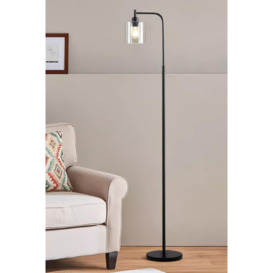 Minimalist Floor Lamp with Glass Lampshade