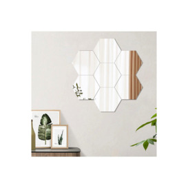 36Pcs DIY Hexagon Acrylic Mirror Wall Sticker Set - thumbnail 2