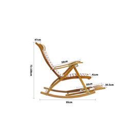 Bamboo Rocking Chair Foldable Recliner - thumbnail 3