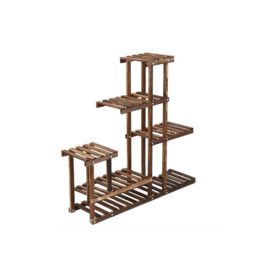 Rustic Large Multi-Tiered Wooden Plant Stand - thumbnail 2