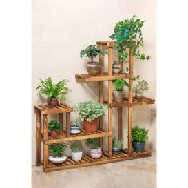Rustic Large Multi-Tiered Wooden Plant Stand - thumbnail 1