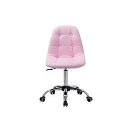 Contemporary PU Leather Chrome Base Swivel Office Chair - thumbnail 3