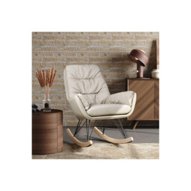High Back Flannelette Upholstered Rocking Chair - thumbnail 1