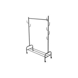 Indoor Garment Clothes Rack with Shoes Shelf on Wheels - thumbnail 2