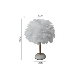 Ceramic Feather Table Lamp with LED Light - thumbnail 2