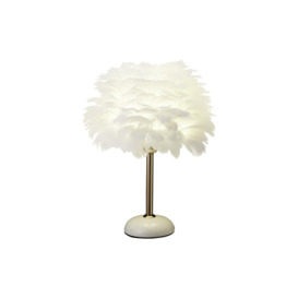 Ceramic Feather Table Lamp with LED Light - thumbnail 3