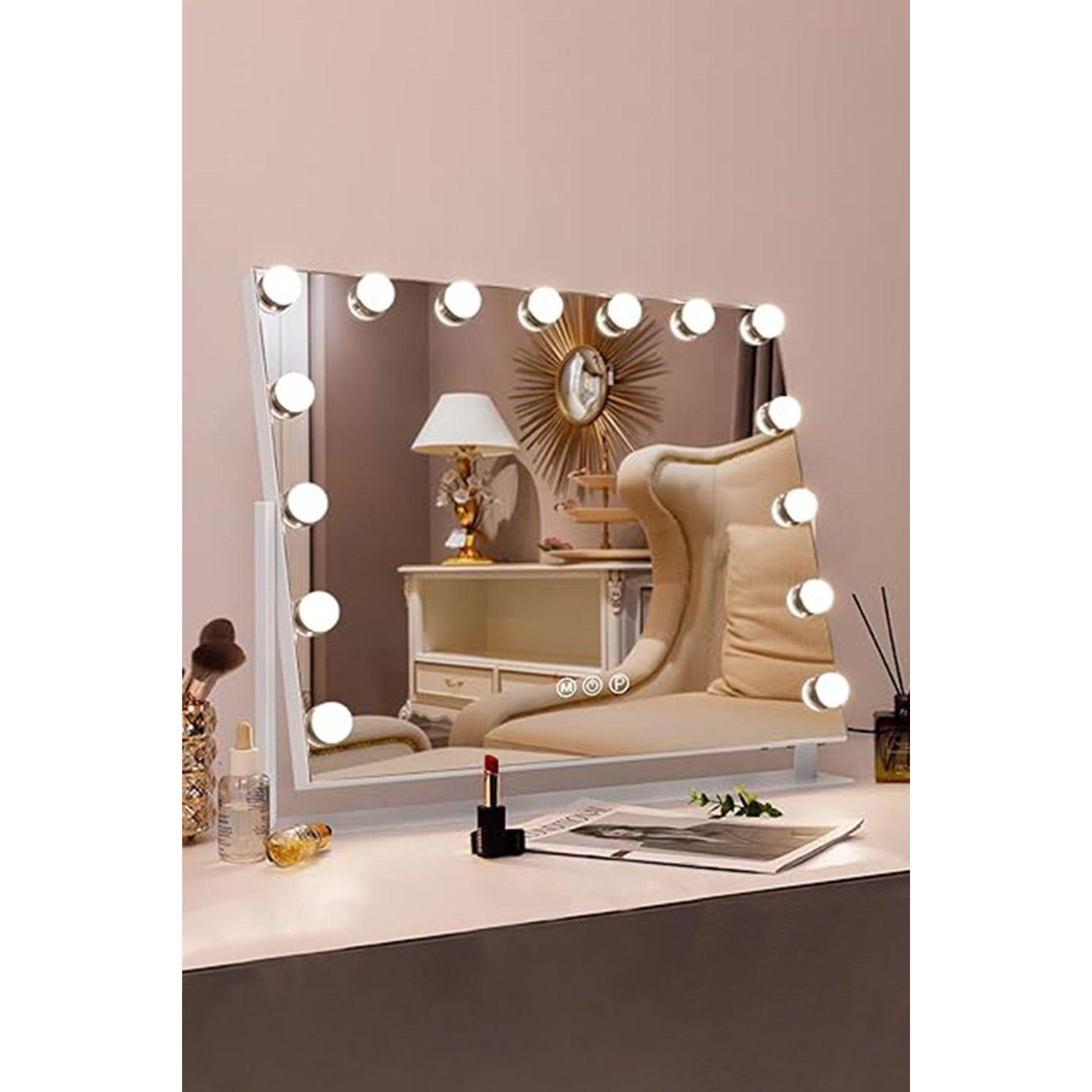 Large Hollywood Vanity Makeup Mirror with 3 Color Mode - image 1