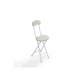 Set of 2 Compact Wooden White Folding Chair with Metal Legs - thumbnail 2