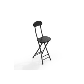 Set of 4 Compact Wooden Black Folding Chair with Metal Legs - thumbnail 3